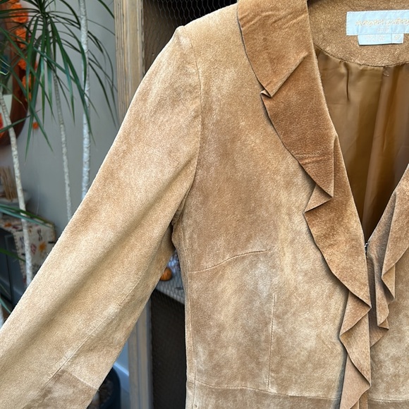 Vintage Margaret Godfrey Ruffled Leather Long Jacket - Picture 4 of 12